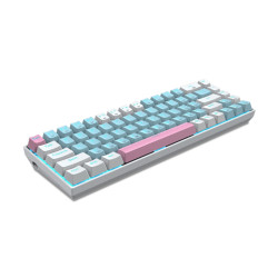 E-YOOSO Z686 MONOCHROME COMPACT ICE BLUE BACKLIT MECHANICAL KEYBOARD BLUE-WHITE-PINK RED SWITCH