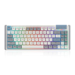 DUSTSILVER K84 TKL 75 GREY WHITE BLUE RGB BACKLIT MECHANICAL KEYBOARD (RED SWITCH)