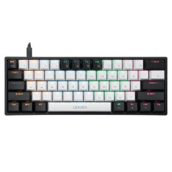 LEAVEN K620 WIRED MECHANICAL KEYBOARD WHITE BLACK