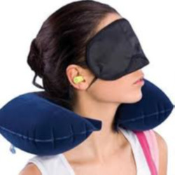 3 In 1 Travel Set -Neck Pillow, Eye Mask and Ear Plug