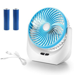 Lithium rechargeable mini table fan with LED light