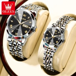 Olevs Stylish Couple-Sliver-Gold Watch