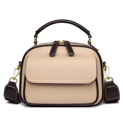 Sac a Main Women Handbag soft small Shoulder Pu Leather Tote Hand Bags for Ladies(Apricot)